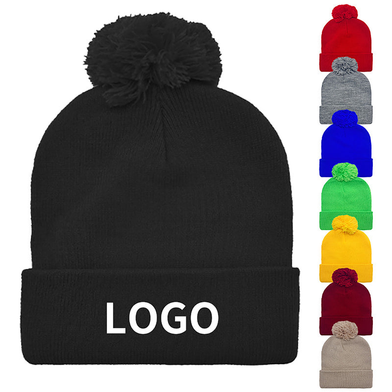 Women's Candy Color Pom-Pom Knit Hat (Autumn Winter)