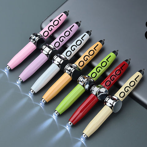Multifunctional LED Fidget Spinner Metal Pen