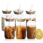 16 OZ Borosilicate Straw Glass with Bamboo Lid