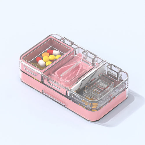 Double-Layer Pill Cutter Medicine Box
