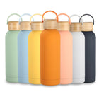 17oz Stainless Steel Thermos Bottle With Wooden Lid