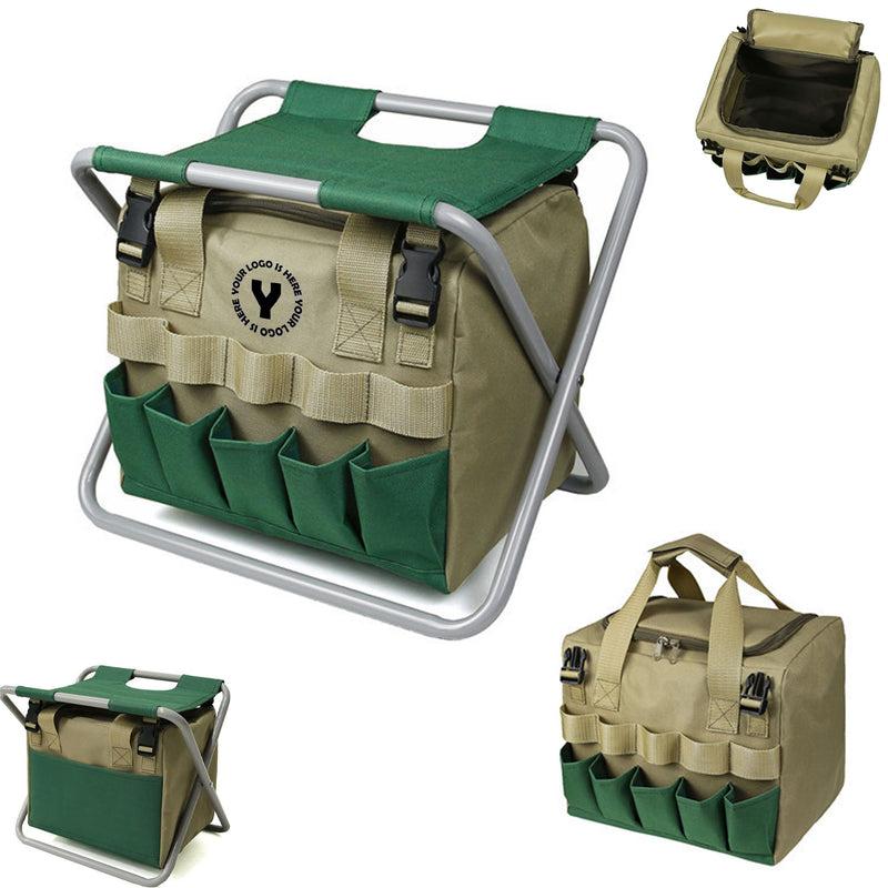 Folding Garden Stool With Tools Storage Bag