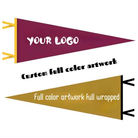 Full Color Custom 9" x 24" Felt Pennant Triangle Flag