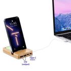 Wood Multi-Port Hub With Phone Stand & Sticky Notes