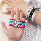 Custom Soft Clay Letter Colorful Beaded Clay Bead Bracelets