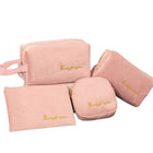 Ladies Cosmetic Soft Velvet Cosmetic Storage Bag Set Of 4