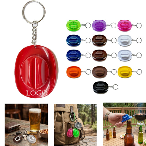 Cowboy Hat Bottle Opener Keychain