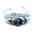 Snap Closure Braided Leather Bracelet