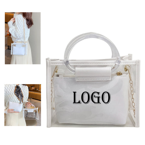 Clear Crossbody Bag with Removable Tote Bag