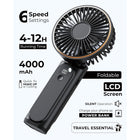 Ultra Quiet 6 Speed Portable Rechargeable Handheld Fan