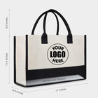 Large Classic Black And White Cotton Canvas Tote