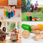 Wooden Rainbow Bowling Set