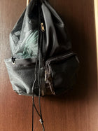Beach Mesh Drawstring Backpack With Wet Pocket