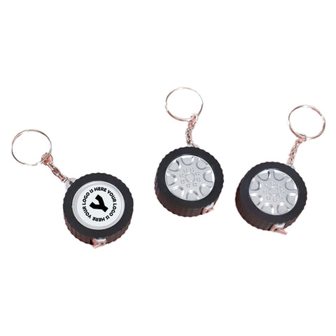 Tire Shape Measuring Tape Keychain