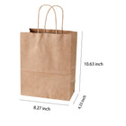 8.27 X 4.3 X 10.63 Inches Brown Kraft Paper Bags With Handles