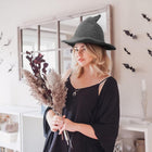 Witch Hat Knitted Wool Cap For Halloween Party Masquerade