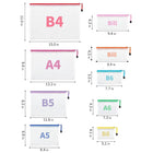 9-Pack Waterproof Zipper Document Bag Set In 8 Sizes