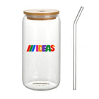 16 Oz Can Shaped Glass Cup With Bamboo Lids And Glass Straw
