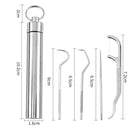 Portable Stainless Steel Toothpick Tool Set With Storage Box