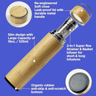 17Oz Vacuum Insulated Stainless Steel Travel Bamboo Tea Cup
