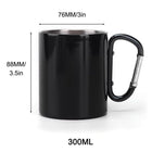 10oz Double-Walled Stainless Steel Carabiner Water Bottle