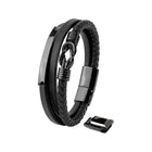 Creative Accessories Stainless Steel Woven Leather Bracelet