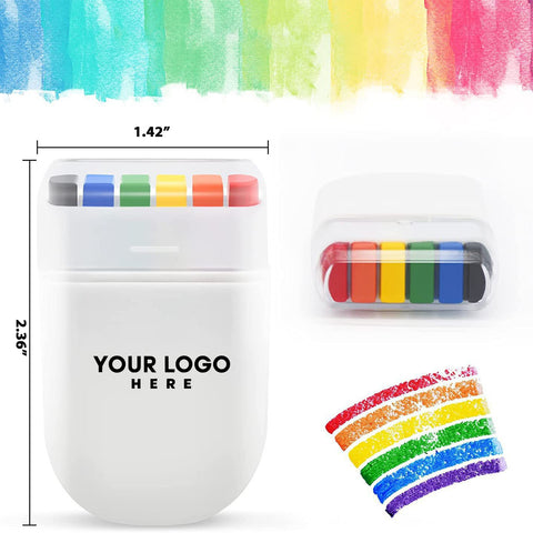 6 Colored Rainbow Crayons