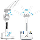 LED Desk Lamp with Fan and Clock