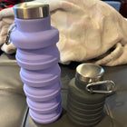 17Oz Collapsible Silicone Water Bottle With Carabiner