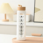 32 Oz Glass Water Bottle With Time Marker Reminder