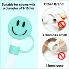 Smile Face Straw Covers Silicone Customizable