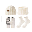 Plush Warm Knitted Hat, Scarf, Gloves And Socks