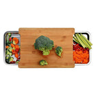Bamboo Cutting Board with 2 Sliding Trays