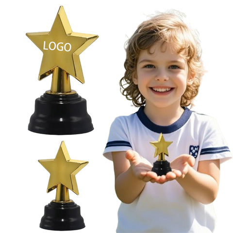 Mini Gold Plastic Star Shaped Trophy Award For Kids Teacher