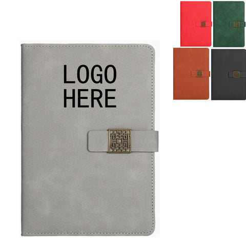 Window Lattice Snap Closure A5 PU Leather Notebook