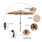 8.8' Adjustable Patio Umbrella & Market Umbrella With Base