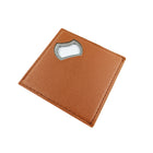 Leather-Covered Metal Coaster Bottle Opener