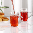 3.4 Oz Heat Resistant Clear Glass Coffee Mug With Handle