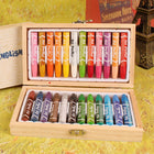 24 Colors Crayons Wooden Box Set