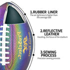 Holographic Glowing Reflective Football Size 9 Pu Leather