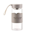 16OZ Glass Water Bottle W/ Tea Filter And Leather Sleeve