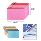 A4 Zipper Transparent Grid Style File Bag
