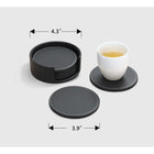 6 Piece Leather Round Coaster Insulation Mat Set