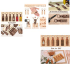 Rectangular Wooden Keychain W/ Leather Strap