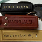Leather Lipstick Holder Keychain With Mirror