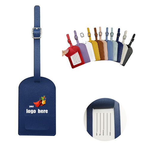 Metal Buckle Leather Luggage Tag