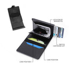 PU RFID-Blocking Auto Pop-up Wallet