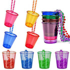 Plastic Birthday Party Shot Cups with Beaded Necklaces