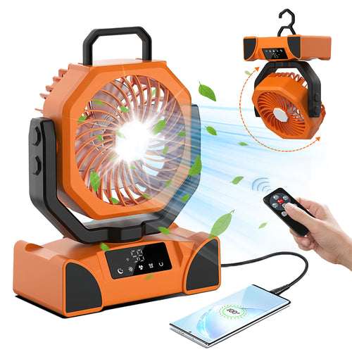 20,000mAh Camping Fan Lantern With Power Bank, LED Light