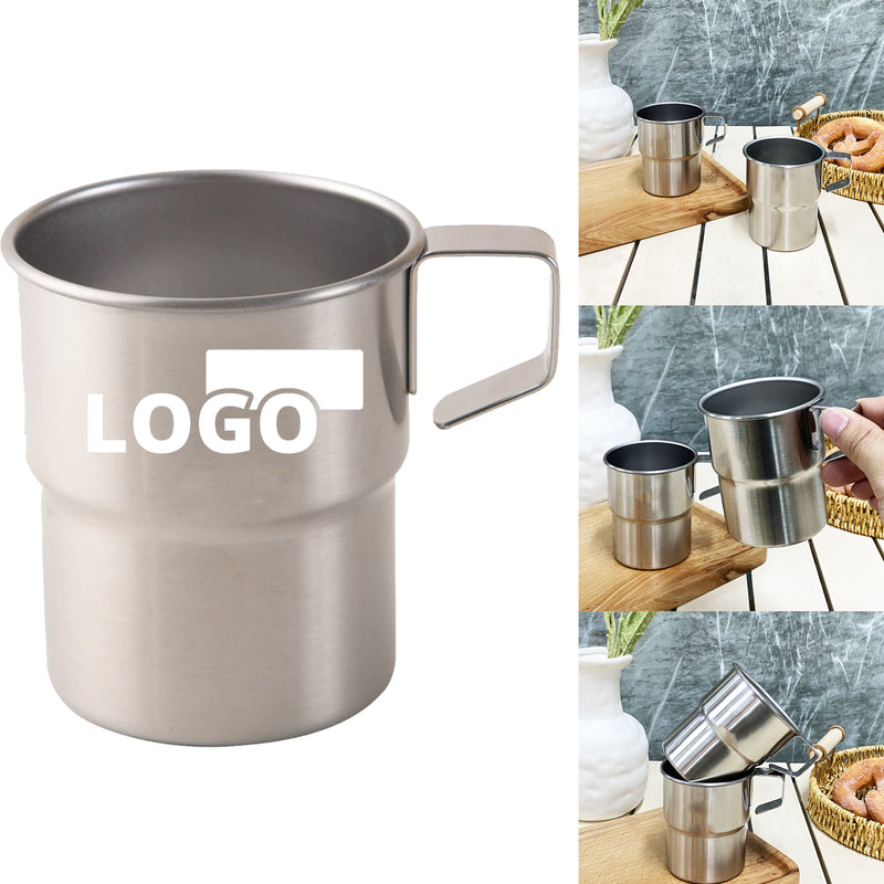 10OZ Stackable Camping Coffee Cups with Handle